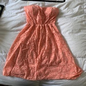 Coral Strapless Dress